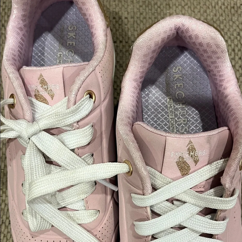 Skechers Kid’s Light Pink Lace-Up Sneakers - Picture 4 of 7